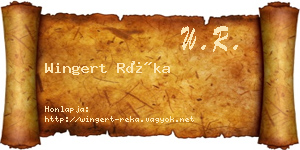 Wingert Réka névjegykártya